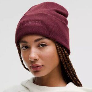 NWT Lululemon Warm Revelation Beanie Wordmark OS Merino Wool Spellout Embroidery